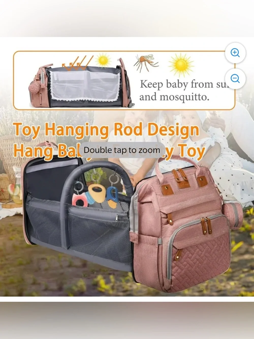 Brand new diaper bag, folds out with a bed